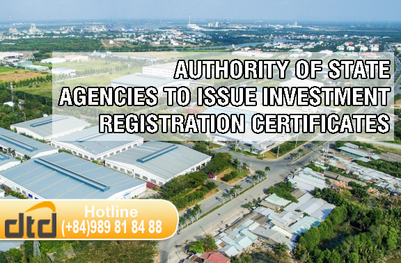 AUTHORITY OF STATE AGENCIES TO ISSUE INVESTMENT REGISTRATION CERTIFICATES